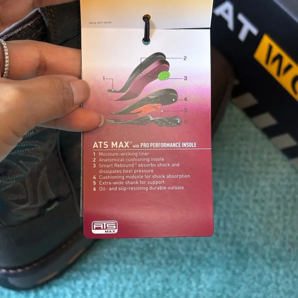 Ariat WorkHog Wide Square Toe MetGuard Waterproof Composite Work Boot Size 11